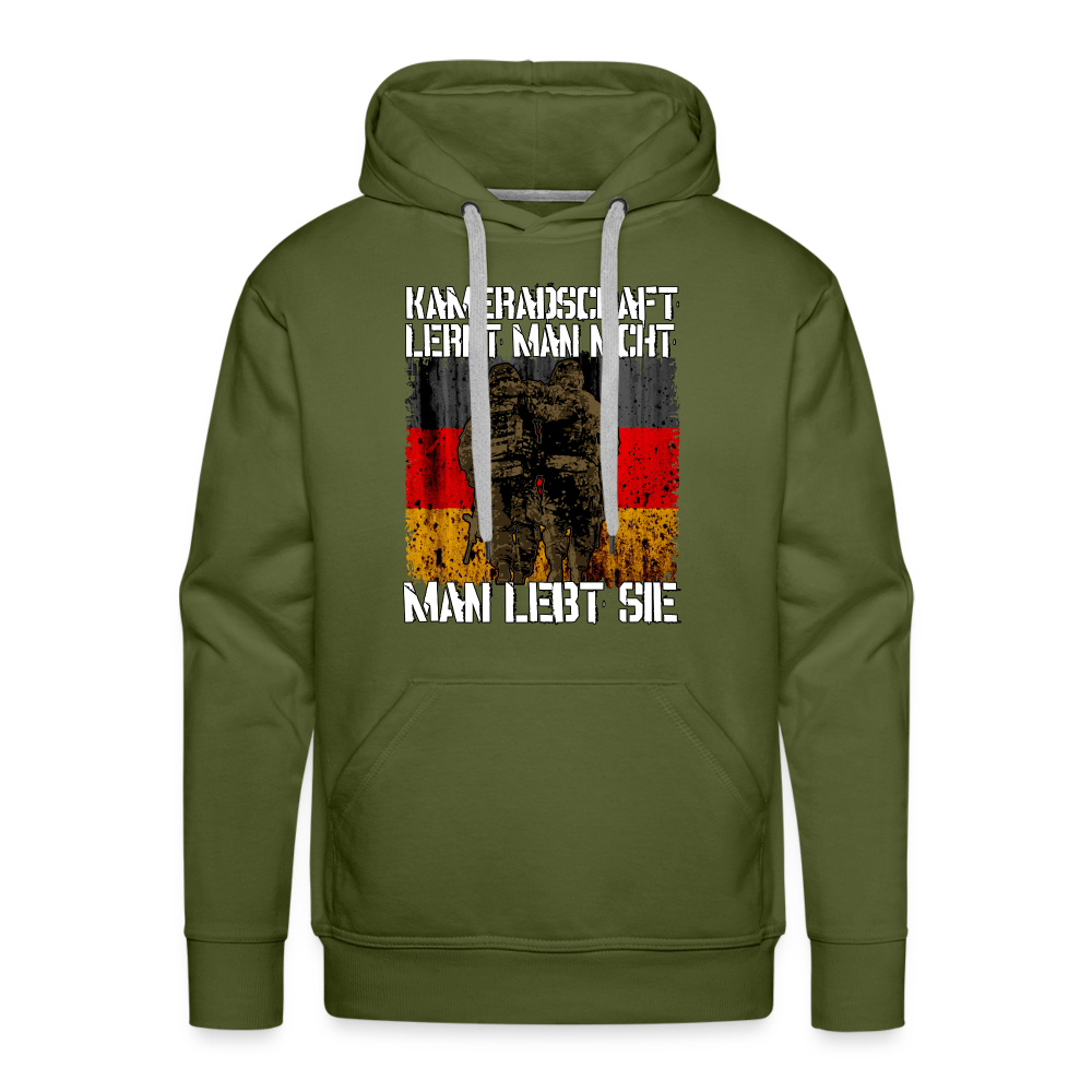 "Kameradschaft lernt man nicht" Hoodie - Olivgrün