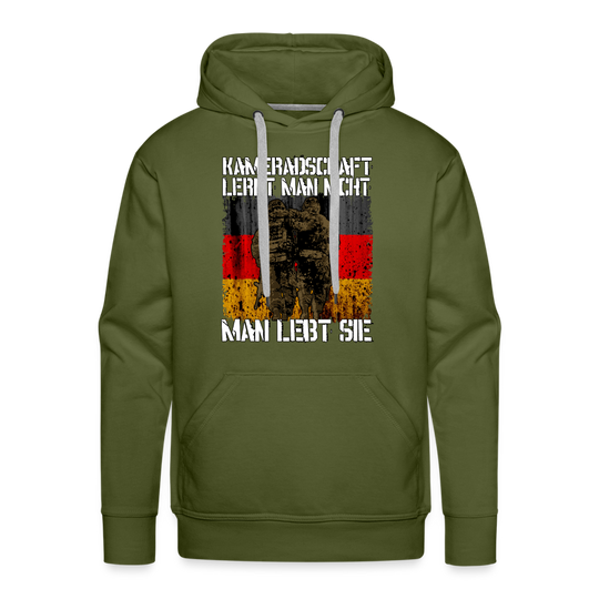 "Kameradschaft lernt man nicht" Hoodie - Olivgrün