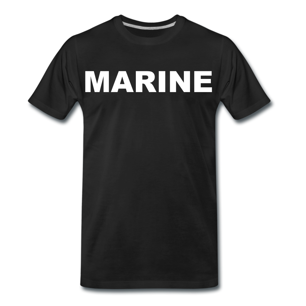 "MARINE" Premium Flock Shirt Hell - Schwarz