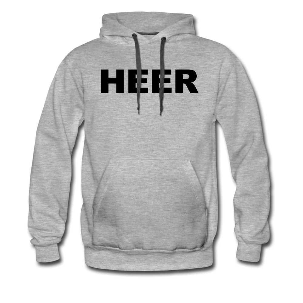 "HEER" Premium Flock Hoodie Dunkel - Grau meliert