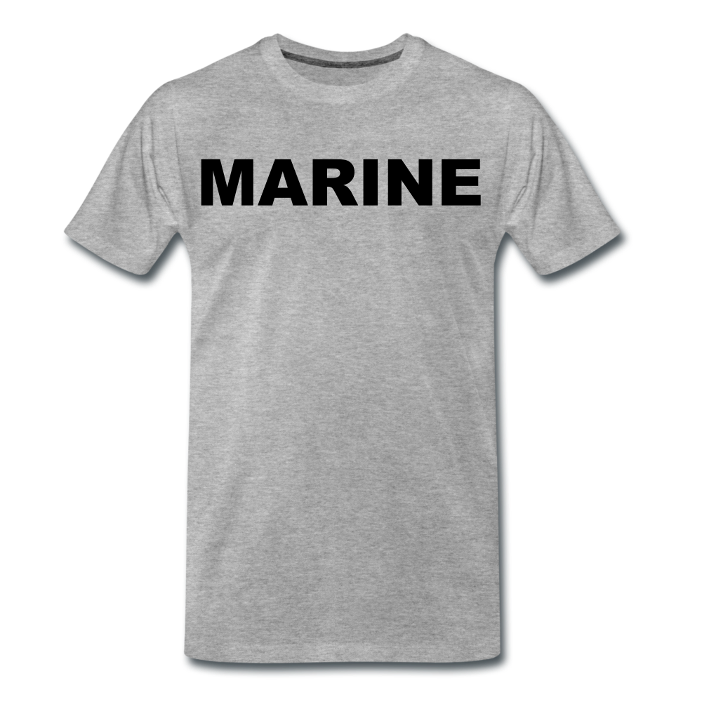 "MARINE" Premium Flock Shirt Dunkel - Grau meliert