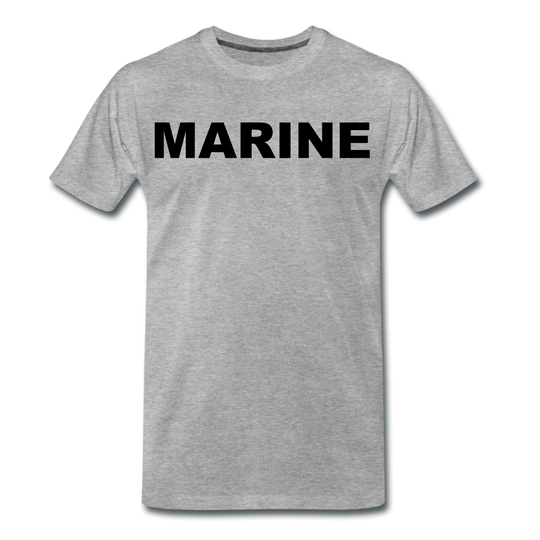 "MARINE" Premium Flock Shirt Dunkel - Grau meliert