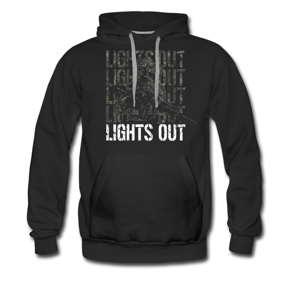 "Lights Out" Premium Hoodie - Schwarz