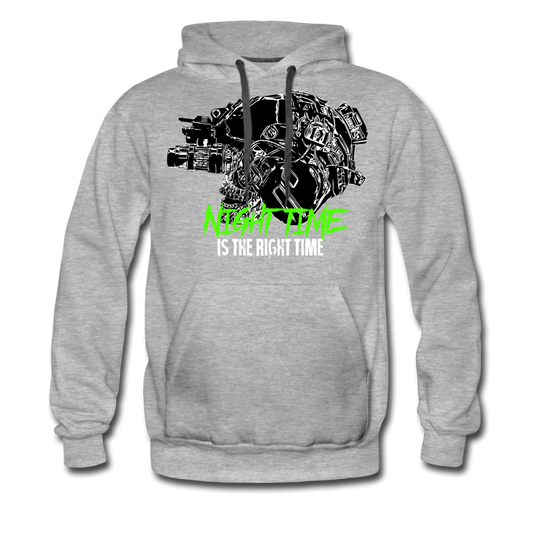 "Night Time" Premium Hoodie - Grau meliert