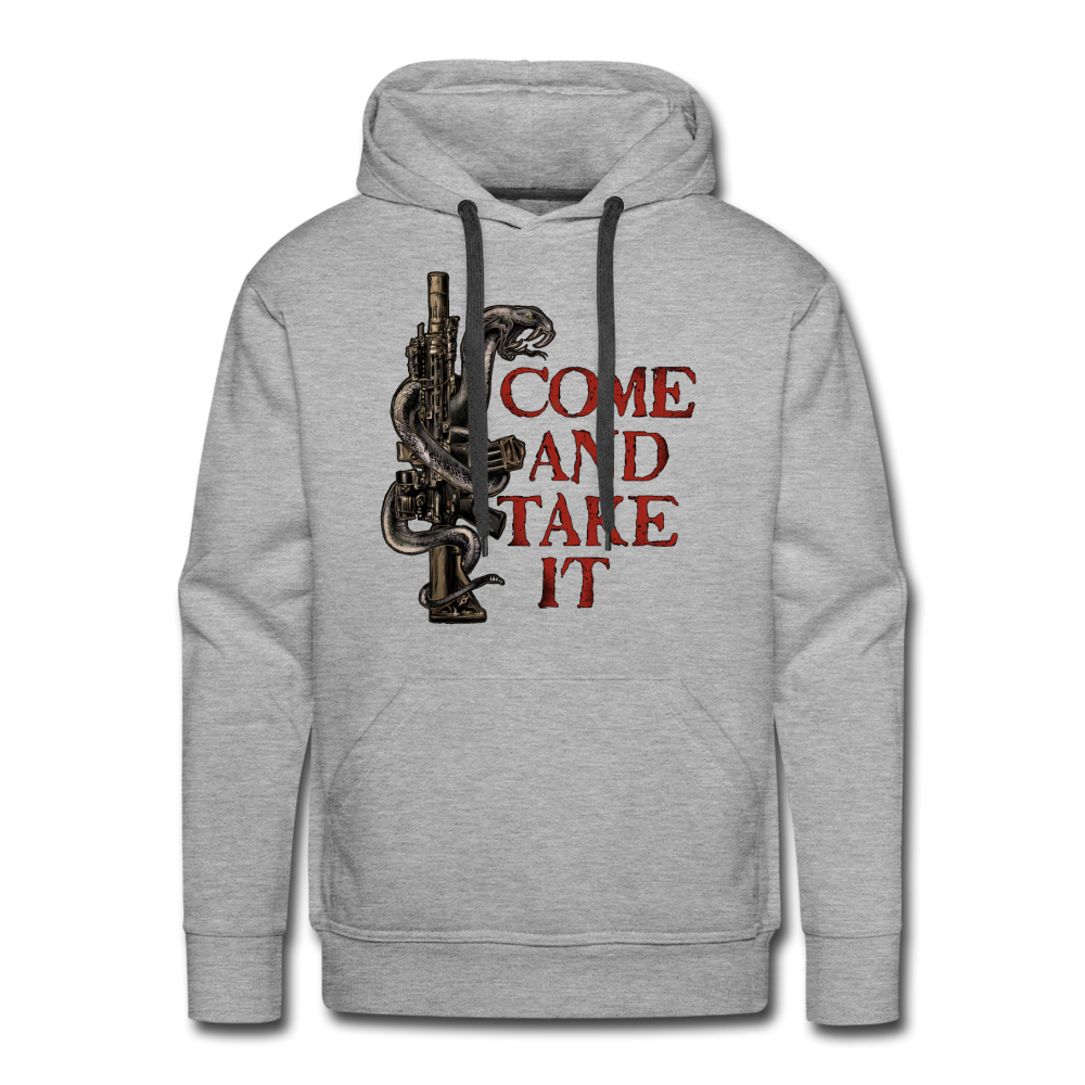 "Molon labe" Premium Hoodie - Grau meliert