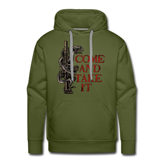 "Molon labe" Premium Hoodie - Olivgrün