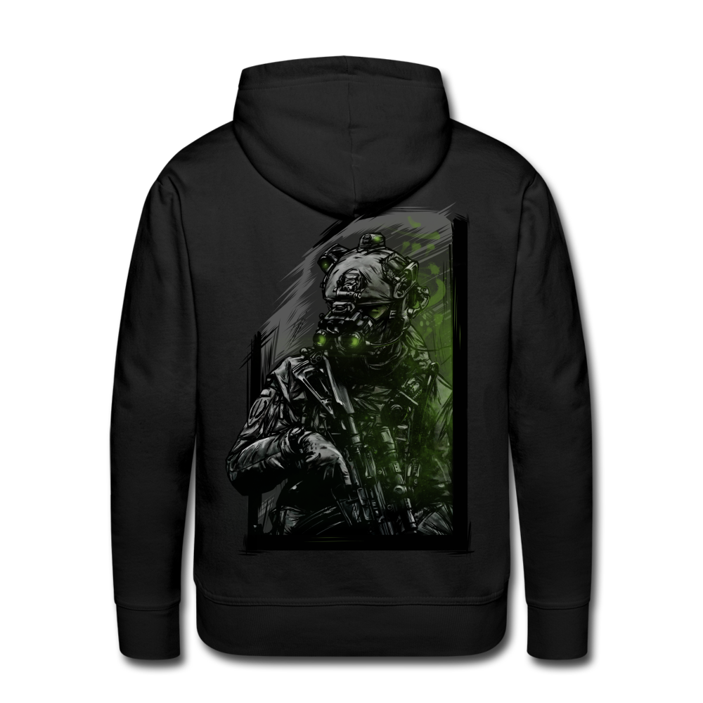 "Night Stalker" Premium Hoodie Rücken - Schwarz