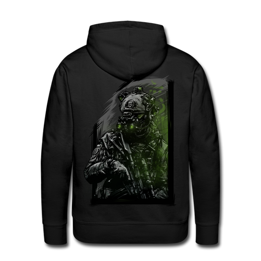 "Night Stalker" Premium Hoodie Rücken - Schwarz