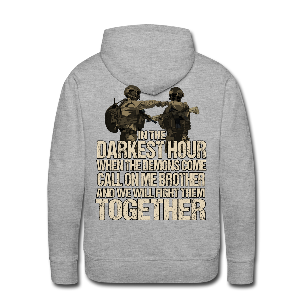 "Darkest Hour" Premium Hoodie - Grau meliert