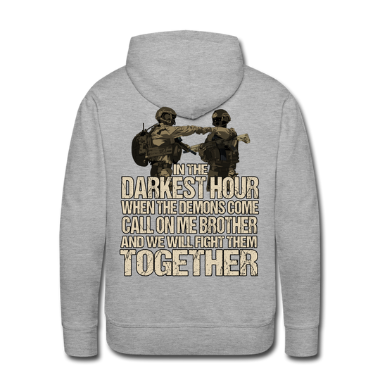 "Darkest Hour" Premium Hoodie - Grau meliert