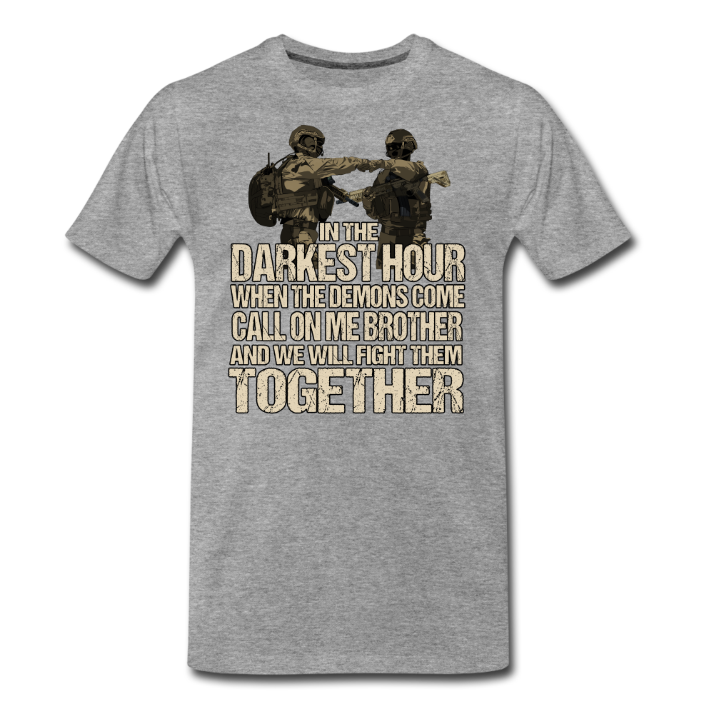 "Darkest Hour" Premium Shirt - Grau meliert