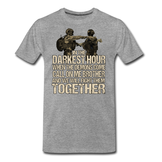 "Darkest Hour" Premium Shirt - Grau meliert